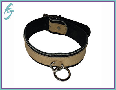 Leather Collar - Tan/Brown (single Ring)