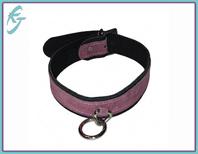 Leather Collar - Plum Colored (single Ring)